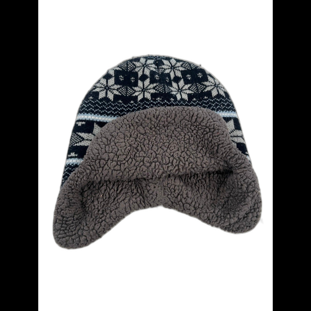 Baby Boys 0-12 month Blue White Fleece Bomber Hat Toddler